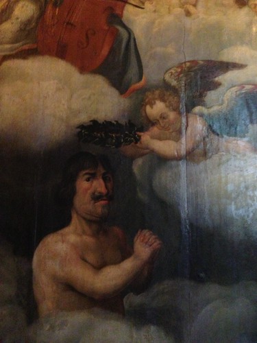Christian IV imitating humility before a cherubim