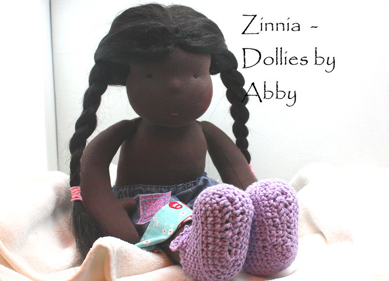 Zinnia, a 16" waldorf style doll