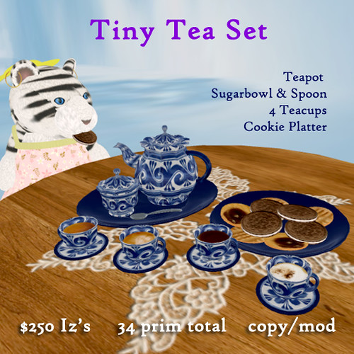 Tiny Tea Set by Teal Freenote