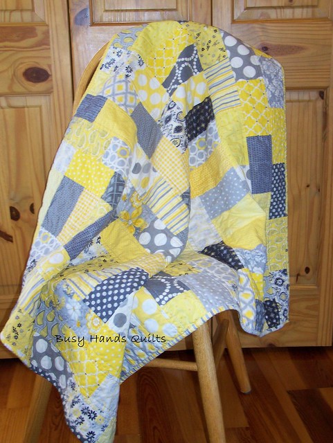 Gray and Yellow Baby Brick Quilt
