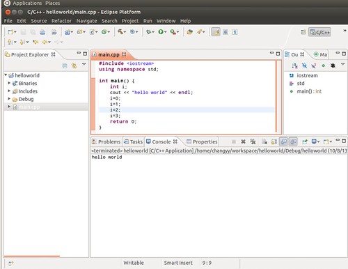 Ubuntu 12.04 Eclipse C++ Project Debug 1