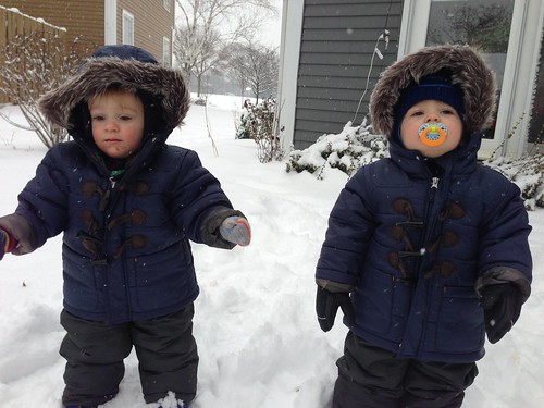 Martin and Elliott in Snow