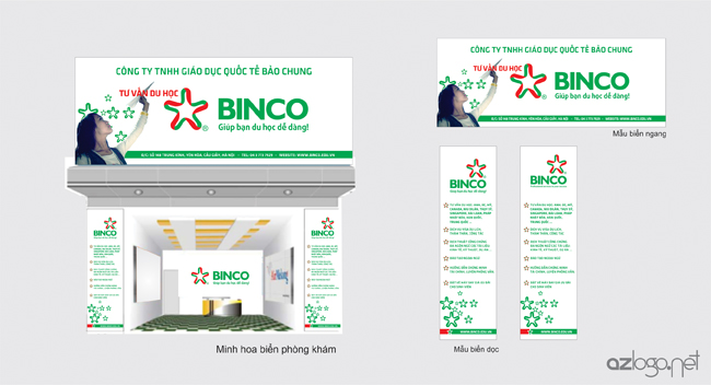 Thiết kế biển hiệu công ty tư vấn du học BINCO