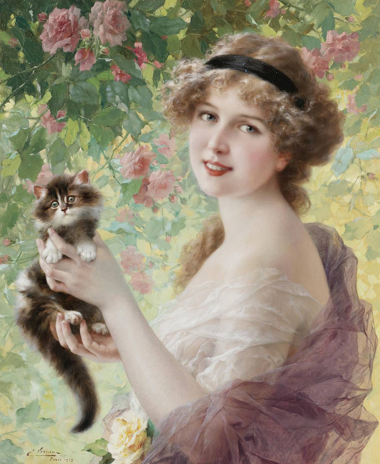 Her most precious by Emile Vernon - 1919