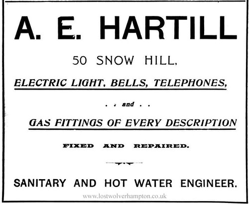 Mr. A.E. Hartill Plumbing and heating engineer.