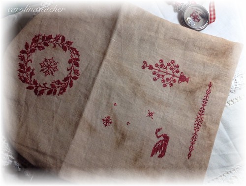 Redwork Snowflake Sewing Bag