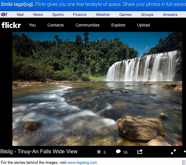 Bislig - Tinuy-An Falls as seen on Lagalog Flickr