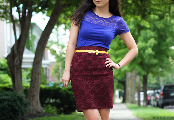 lace top and skirt combination