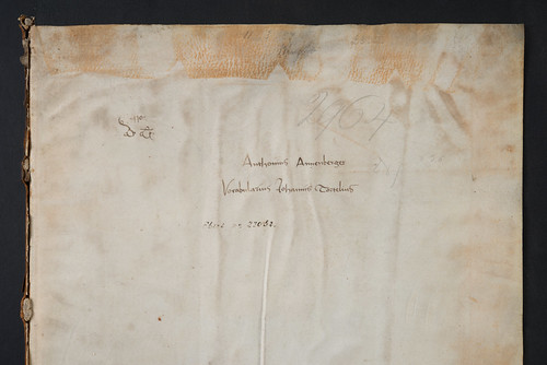 Early manuscript ownership inscription in Tortellius, Johannes: Orthographia
