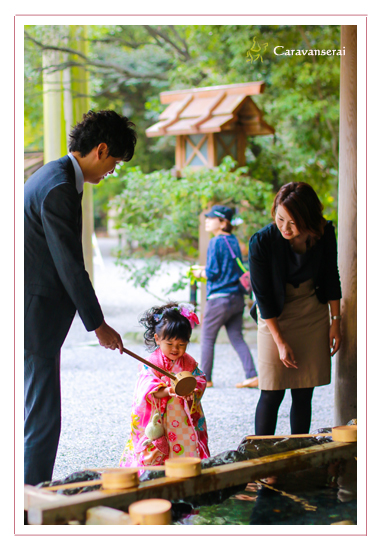 七五三,熱田神宮,愛知県名古屋市,ロケーション撮影,記念撮影,家族写真,着物,自然