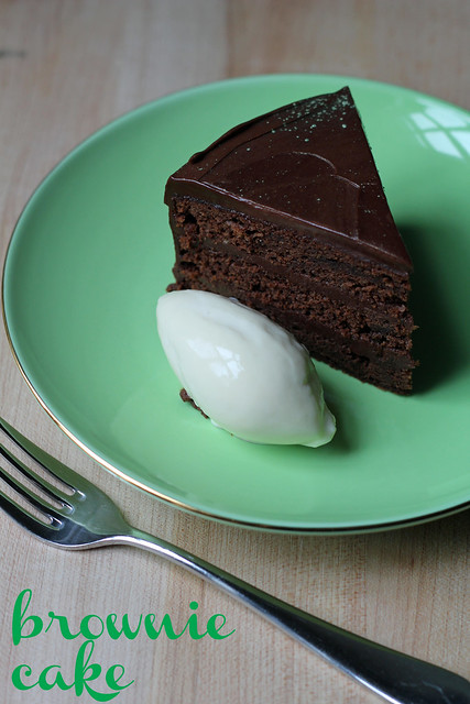 tuesdays with dorie bwj: mocha brownie cake (or baileys brownie cake!)