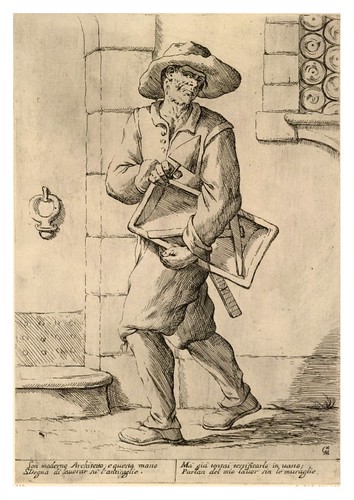 005- El albañil- 1660-Giuseppe Maria Mitelli--© Trustees of the British Museum