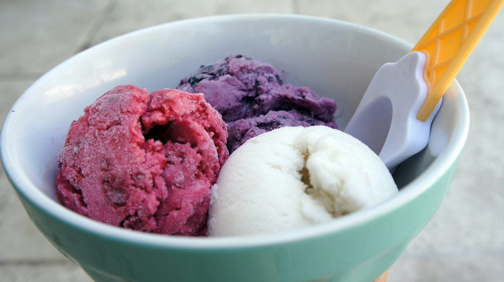 Coconut, Raspberry and Blueberry Ice Cream (AKA July 4th Ice Cream) on Diane's Vintage Zest!