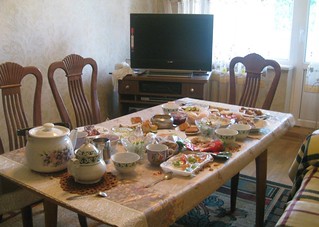 Spread of food at a Kazakh house