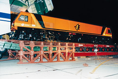 Transporting an Irish Rail locomotive by air.