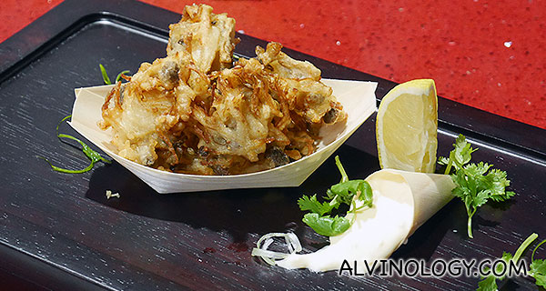 Chef Eric Teo's mixed mushroom fried with beer batter 