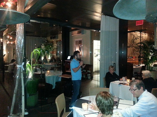 LA Phil Bassist David Allen Moore Speaking to Get Your Phil patrons at Chaya Downtown LA