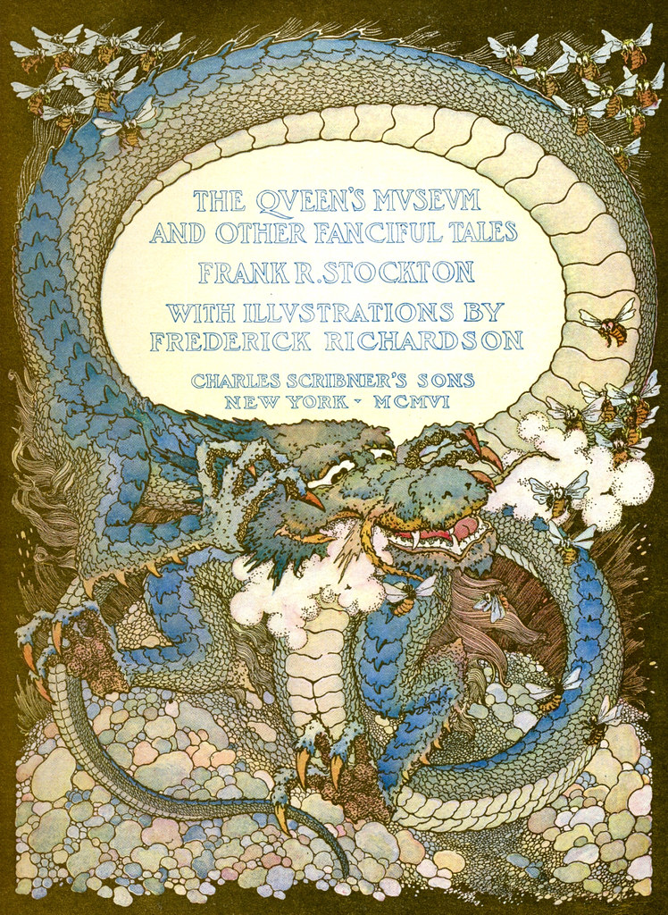 Frederick Richardson -  Title Page Illustration From "The Queen's Museum and Other Fanciful Tales" by Frank R. Stockton, 1906