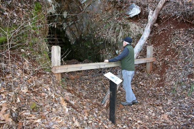 Along the Iron Mine Trail, visitors can see an old mine shaft.