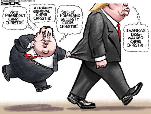 What's Chris Christie think he's getting out of being Trump's lap dog? Remember he's going to lose Chris #p2 #tcot http://ift.tt/1UfVeaw