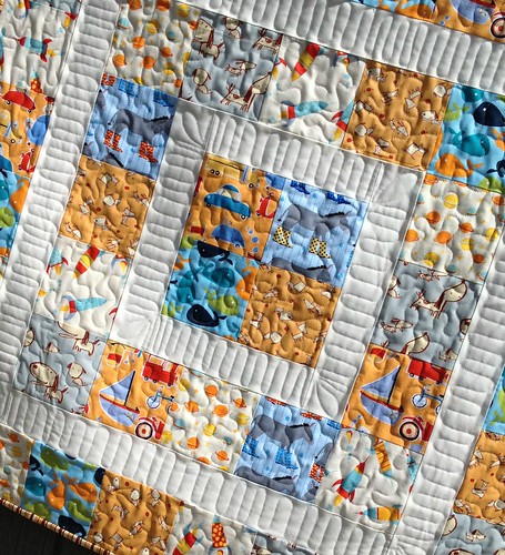 Baby boy quilting detail