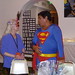 Barbara Marker chatting with Superman