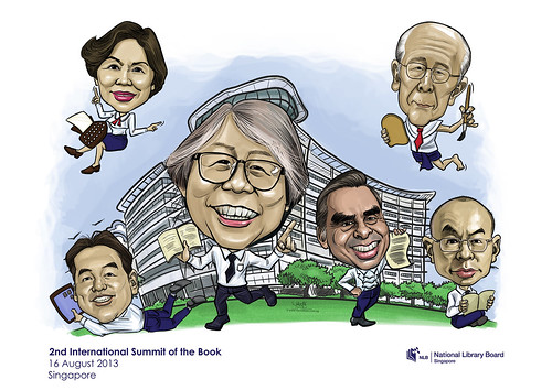 digital group caricatures for National Library (NLB) - 5