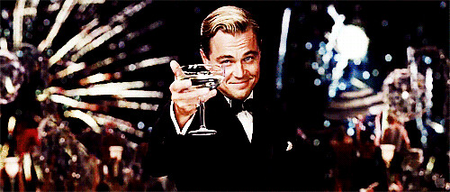 Leo DiCaprio great gatsby raising glass gif
