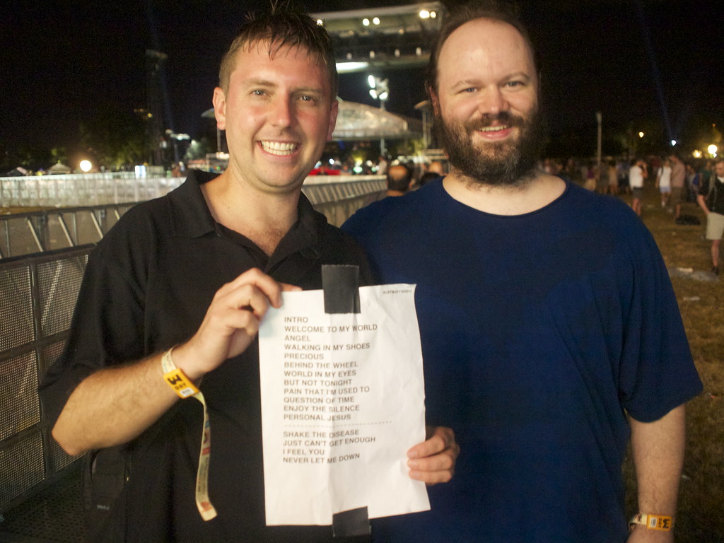 The people who got the Depeche Mode setlist, second weekend of Austin City Limits Festival, 2013