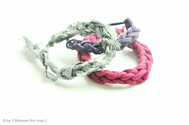 Knitted summer bracelets