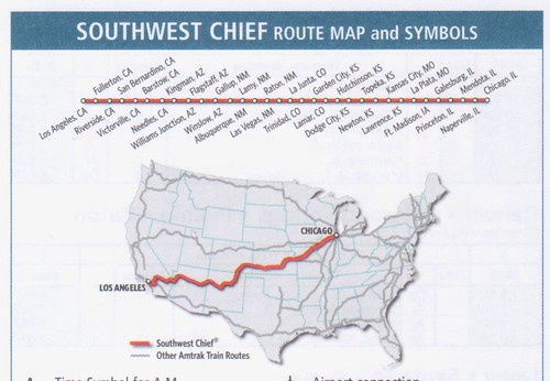 Amtrak Southwest Chief 2013 Map