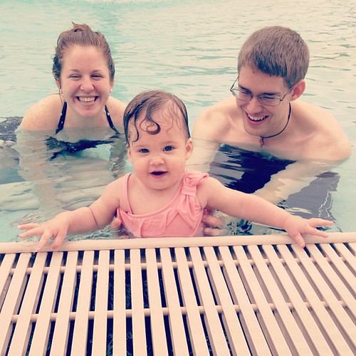 Claire's first trip to the pool was a smashing success!