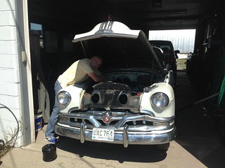 Under the hood of the 1951 Pontiac