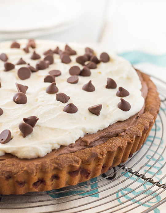 Chocolate Mousse Tart with Chocolate Chip Cookie Crust