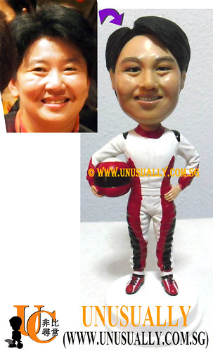 Personalized 3D Cool Racing Female Figurine - @www.unusually.com.sg