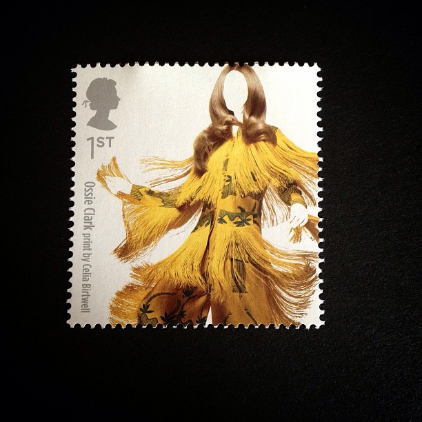 Day 3: Yellow #postalsociety #psjune #yellow #londonfashionweek #postagestamp #stamp #lady #british #dress