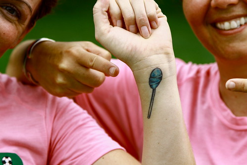 Diane's blue lollipop tattoo