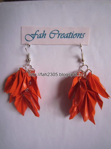 Handmade Jewelry - Origami Paper Leaves Earrings (20) by fah2305
