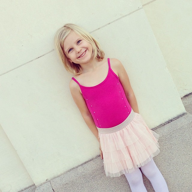 Sweet Eleanor has been nervous all week getting ready for her first dance class, but she was all smiles tonight!