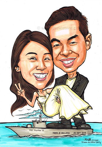 Couple caricatures on RSS Dauntless 99