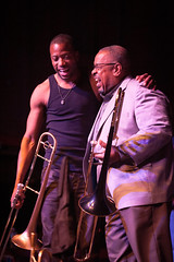 Troy Andrews (Trombone Shorty) with Fred Wesley at Shortyfest 2014