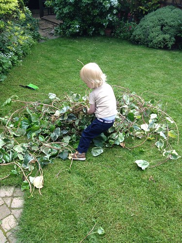Getting stuck into the gardening.