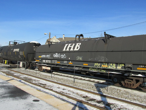 Indiana Harbor Bet Railroad covered coil steel car.  Morton Grove Illinois.  December 12th, 2013. by Eddie from Chicago