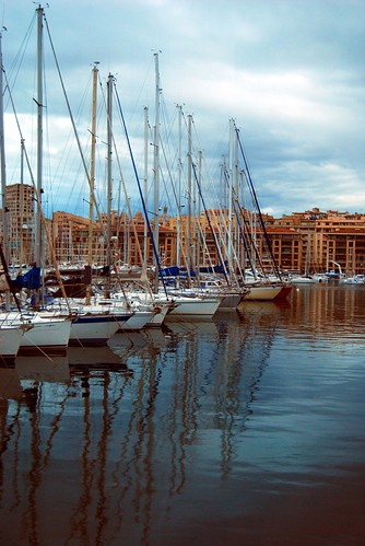 Line of boats in the port