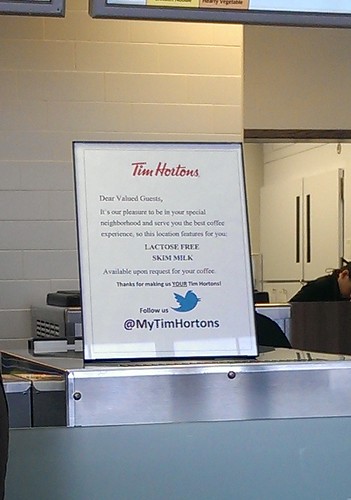 Time Hortons sign.