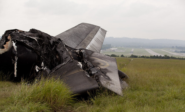 Rear view of horizontal stabilizer from UPS flight 1354.