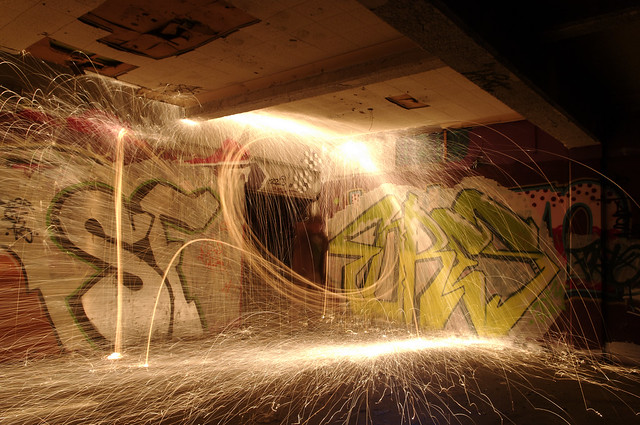 Huncoat Powerstation - Wire Wool Photography