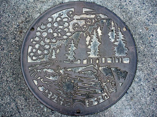 Yoshinaga Okayama , manhole cover （岡山県吉永町のマンホール）