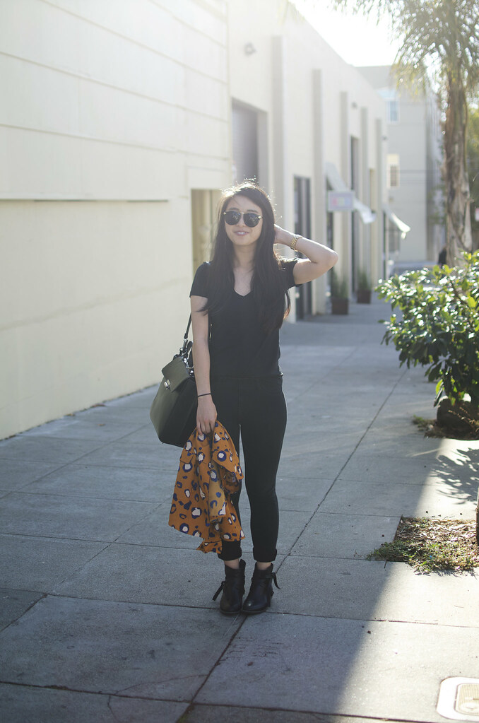 all black outfit, how to style phillip lim for target, phillip lim for target tuxedo blazer, animal print blazer, how to style leopard print, bay area style blog, bay aread fashion, sf fashion blog, readytwowear blog