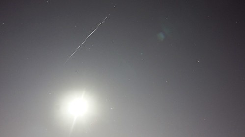ISS flyover, Fairfax, 2013/06/21 — with moon glare